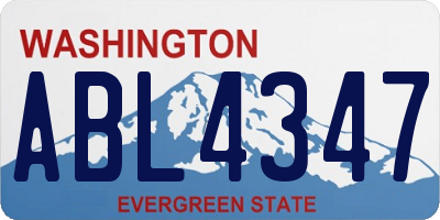 WA license plate ABL4347
