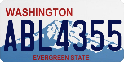 WA license plate ABL4355