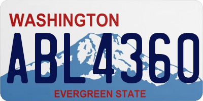 WA license plate ABL4360