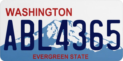 WA license plate ABL4365