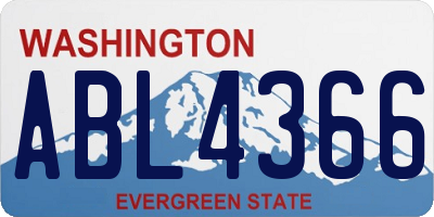 WA license plate ABL4366
