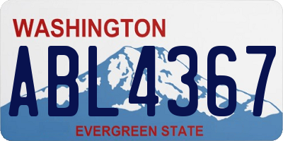 WA license plate ABL4367