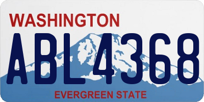 WA license plate ABL4368