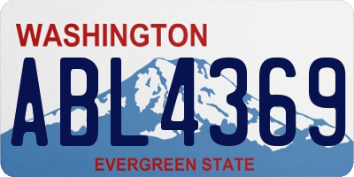 WA license plate ABL4369