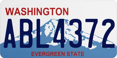 WA license plate ABL4372