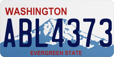 WA license plate ABL4373