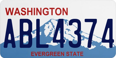 WA license plate ABL4374