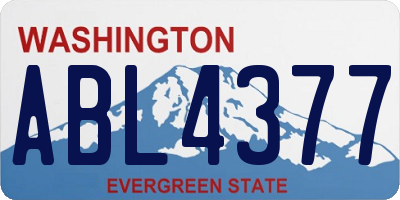 WA license plate ABL4377