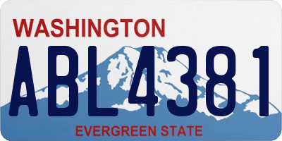 WA license plate ABL4381