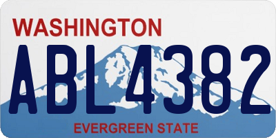 WA license plate ABL4382