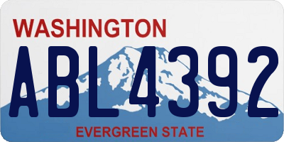 WA license plate ABL4392