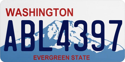 WA license plate ABL4397