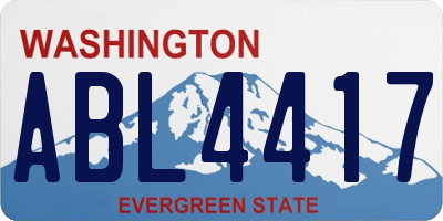 WA license plate ABL4417