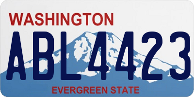 WA license plate ABL4423