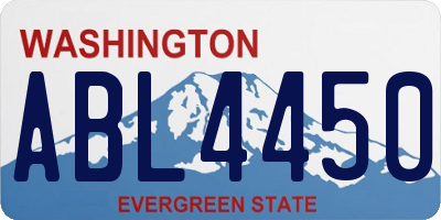 WA license plate ABL4450