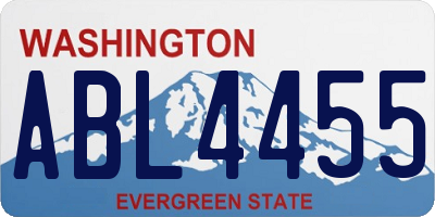WA license plate ABL4455