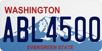 WA license plate ABL4500