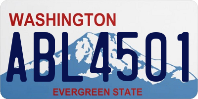 WA license plate ABL4501