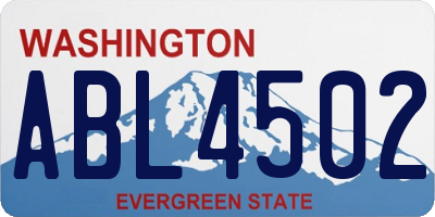 WA license plate ABL4502