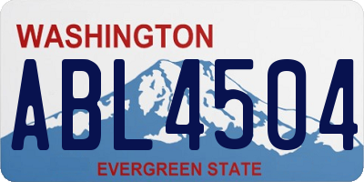 WA license plate ABL4504