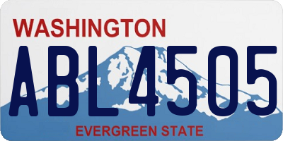 WA license plate ABL4505