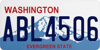 WA license plate ABL4506