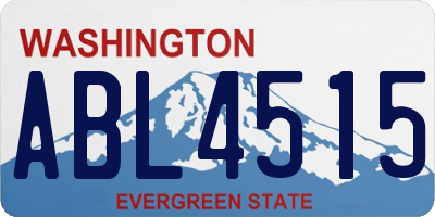 WA license plate ABL4515