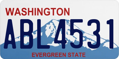 WA license plate ABL4531