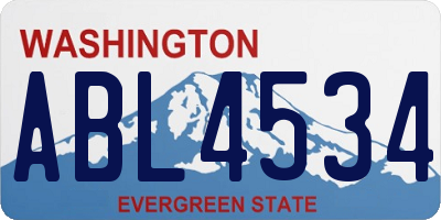 WA license plate ABL4534