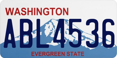 WA license plate ABL4536