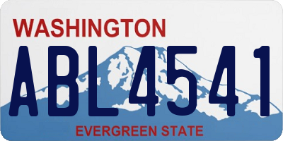 WA license plate ABL4541
