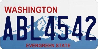 WA license plate ABL4542
