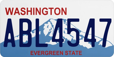 WA license plate ABL4547