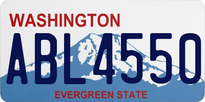 WA license plate ABL4550