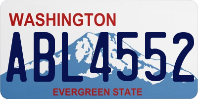 WA license plate ABL4552