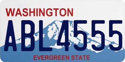 WA license plate ABL4555