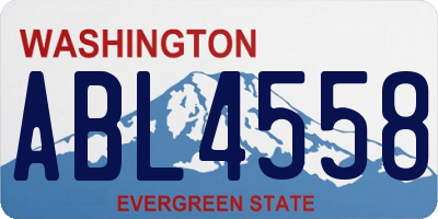 WA license plate ABL4558