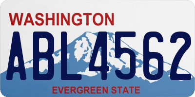 WA license plate ABL4562