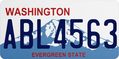 WA license plate ABL4563