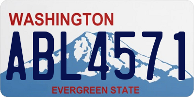 WA license plate ABL4571