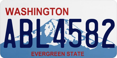 WA license plate ABL4582
