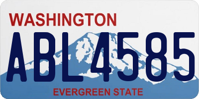 WA license plate ABL4585