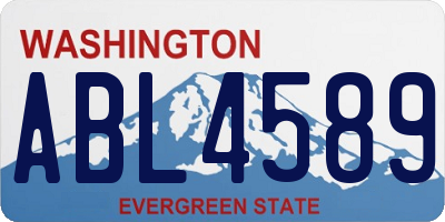 WA license plate ABL4589