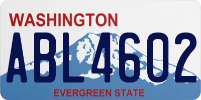 WA license plate ABL4602