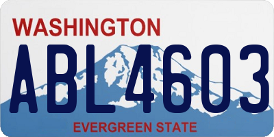 WA license plate ABL4603