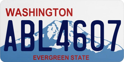 WA license plate ABL4607
