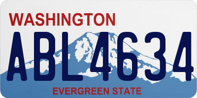 WA license plate ABL4634