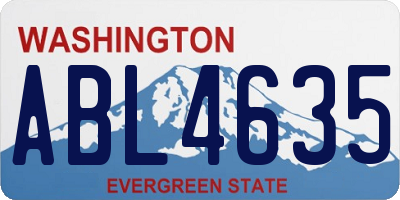 WA license plate ABL4635