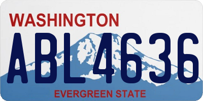 WA license plate ABL4636