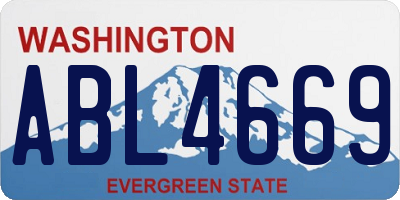 WA license plate ABL4669